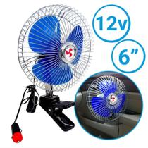 Ventilador 12v Automotivo Para Carro Van Com Garra 6 Pol - Lugatools