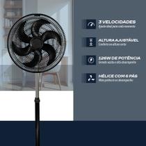 Ventilador 40Cm De Coluna Turbo 126W Preto 127V Ventilador 40Cm De Coluna Turbo 126W Preto 127V
