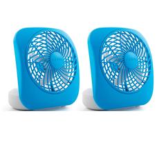 Ventilador alimentado por bateria O2COOL Treva de 5 polegadas e 2 velocidades azul, pacote com 2 Ventilador alimentado por bateria O2COOL Treva de 5 polegadas e 2 velocidades azul, pacote com 2