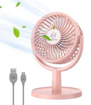 Ventilador alimentado por USB LEMOISTAR Small Personal 4 Speeds Pink