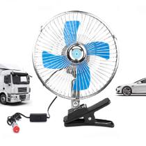 Ventilador Automotivo 12V Para Caminhão Carro Van Ajustável com Garras de Suporte Potência 24W
