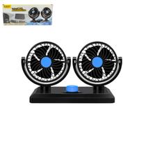 Ventilador Automotivo Duplo 12v Ajustável Para Carro Van Caminhão 2 Velocidades