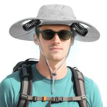 Ventilador Bucket Hat AMACOOL 2 em 1 com ventilador de pescoço removível UPF 50+ Ventilador Bucket Hat AMACOOL 2 em 1 com ventilador de pescoço removível UPF 50+