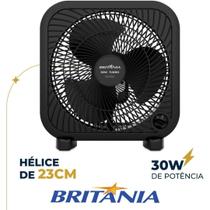 Ventilador Circulador Britânia BCA25A 30W 3 Velocidades Oscilante Preto