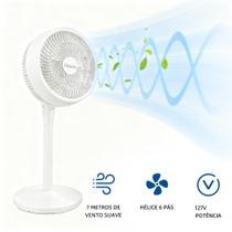Ventilador circulador de ar com três configurações de velocidade, baixo ruído, 60 Hz