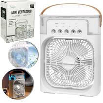 Ventilador / Climatizador / Umidificador De Ar 5v Com 3 Velocidades + Luz Led Cabo Usb - FU XING