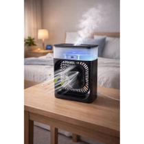 Ventilador Climatizador USB Preto Mini Ar Refresca Umidificador Portátil Verão Aparelho Ventilador Climatizador USB Preto Mini Ar Refresca Umidificador Portátil Verão Aparelho