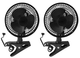 Ventilador clip-on JOEY'Z de 6 polegadas e 2 velocidades, inclinação ajustável, preto, pacote com 2 unidades