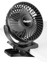 Ventilador Clip On Recarregável Viniper - 5000mAh - Bateria de 8 a 30 Horas