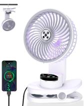 Ventilador clip-on TAECCL de 6 polegadas com bateria de 5000mAh e luz noturna LED