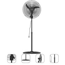 Ventilador Coluna 50cm Ventisol Pedestal De Pé Bivolt Preto Grade Em Aço