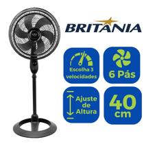 Ventilador Coluna Pedestal 40cm Mega Turbo 6 Pás 127v Ventilador Coluna Pedestal 40cm Mega Turbo 6 Pás 127v