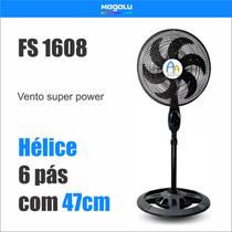 Ventilador Coluna Pedestal Preto Super Power 110v 220v - Anxin