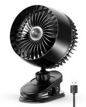 Ventilador com clipe Koonie USB Strong Wind Ultra Quiet Black