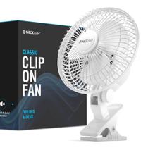 Ventilador com clipe NEXAIR NF001-WH-Q de 6 polegadas e 2 velocidades de rotação 360