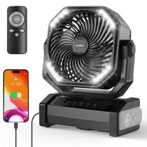 Ventilador de acampamento AddAcc 20000mAh recarregável com luz e controle remoto