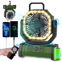 Ventilador de acampamento ADUST 20000mAh com luz LED verde recarregável Ventilador de acampamento ADUST 20000mAh com luz LED verde recarregável