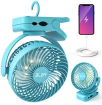 Ventilador de acampamento BLBS 12000mAh com luz LED 65 horas de bateria azul