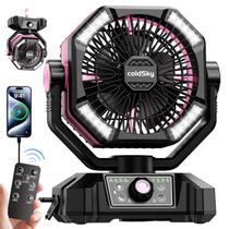 Ventilador de acampamento ColdSky 20000mAh com motor duplo LED de 8 velocidades