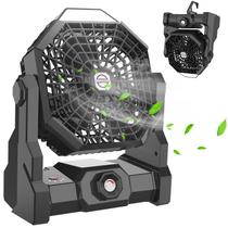 Ventilador de acampamento Howhio recarregável 10400mAh com lanterna LED preta