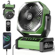 Ventilador de Acampamento KITWLEMEN 20000mAh com Luz LED e Controle Remoto (4h)