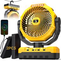 Ventilador de acampamento Korbot 24000mAh com bateria 2x 12000mAh e LED Ventilador de acampamento Korbot 24000mAh com bateria 2x 12000mAh e LED