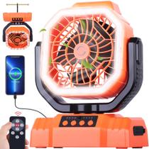Ventilador de acampamento portátil AVV 20000mAh com controle remoto laranja