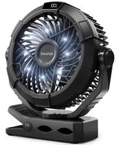 Ventilador de acampamento portátil Gaiatop 4000mAh com lanterna LED e gancho Ventilador de acampamento portátil Gaiatop 4000mAh com lanterna LED e gancho