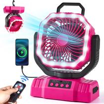 Ventilador de acampamento portátil Odoland com lanterna LED 20000mAh rosa Ventilador de acampamento portátil Odoland com lanterna LED 20000mAh rosa