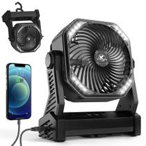 Ventilador de Acampamento Recarregável KITWLEMEN - 20000mAh com Lanterna LED
