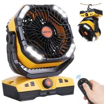 Ventilador de acampamento WESTTREE 20000mAh USB Light Remote Amarelo Ventilador de acampamento WESTTREE 20000mAh USB Light Remote Amarelo