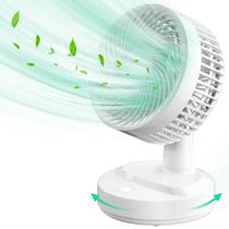 Ventilador de ar silencioso montado na cabeça do ventilador automático Swing White
