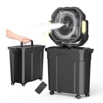 Ventilador de balde de nebulização Ausic 20L 30.000 mAh com controle remoto de 12" Ventilador de balde de nebulização Ausic 20L 30.000 mAh com controle remoto de 12"