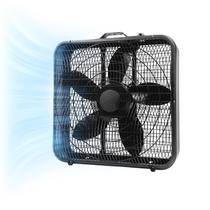 Ventilador de caixa Comfort Zone CZ200ABK Fluxo de ar de 20 polegadas e 3 velocidades 4,6 m/s