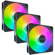 Ventilador de caixa JAZZCOOLING FS-120 RGB 120 mm, pacote com 3 unidades com rolamento hidráulico