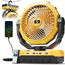 Ventilador de Camping FRIZCOL 3 en 1 Recargable 24000mAh con Luz Amarilla