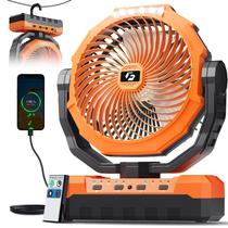 Ventilador de Camping FRIZCOL 3 en 1 Recargable con Batería de 24000mAh Naranja