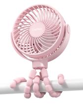 Ventilador de carrinho Coohea Clip-on Bateria USB Recarregável Rosa