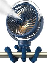 Ventilador de carrinho de bebê com nebulização Wavmill 6000mAh com luz e rotação de 360
