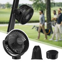 Ventilador de carrinho de golfe MAGOLFIN recarregável 12000mAh com lanterna LED