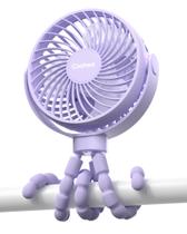 Ventilador de carrinho de passeio Coohea 4000mAh recarregável de 3 velocidades roxo