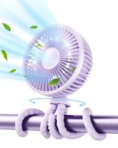 Ventilador de carrinho de passeio Gaiatop oscilante com luz noturna LED roxa