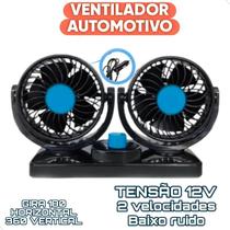 Ventilador de Carro 12V Duplo Automotivo Potente Silencioso Giratório Para Carro Caminhão Van Ventilador de Carro 12V Duplo Automotivo Potente Silencioso Giratório Para Carro Caminhão Van
