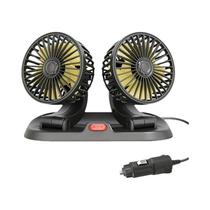 Ventilador De Carro Ajustável Com Duas Cabeças 5V 12V 24V USB 2 Velocidades Ventilador Elétrico Para