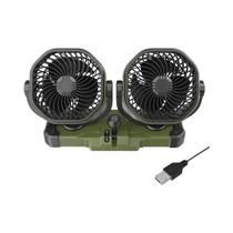 Ventilador De Carro Com Duas Cabeças 5V USB 12V 24V Acendedor De Cigarros 2 Velocidades 360 graus Ventilador De Carro Com Duas Cabeças 5V USB 12V 24V Acendedor De Cigarros 2 Velocidades 360 graus