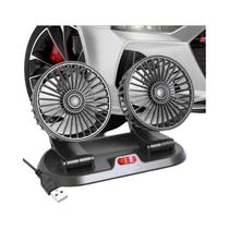 Ventilador de Carro com Duas Cabeças Ajustáveis - 5V/12V/24V USB - Refrigerador de Ar Portátil Ventilador de Carro com Duas Cabeças Ajustáveis - 5V/12V/24V USB - Refrigerador de Ar Portátil