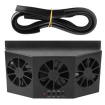 Ventilador de carro Cryfokt portátil alimentado por energia solar com 3 ventiladores