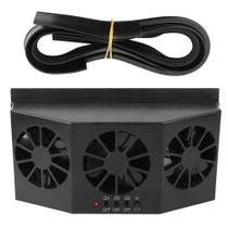 Ventilador de carro Estink Solar Powered com 3 ventiladores pretos