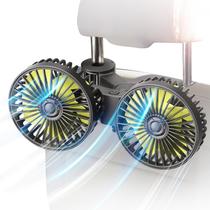 Ventilador de carro Ouffun Dual Head USB Car Seat 360 giratório de 3 velocidades Ventilador de carro Ouffun Dual Head USB Car Seat 360 giratório de 3 velocidades
