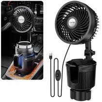 Ventilador de carro Suteng 2 em 1, expansor de porta-copos USB, 6 polegadas e 2 velocidades